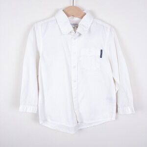 Polarn O. Pyret 2-3T Unisex White Cotton Button Down Oxford Shirt Classic NWT